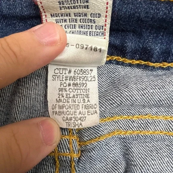 True Religion Jeans Mens 31 Blue Excellent Bootcut Made in USA Stretch Denim - Picture 8 of 13